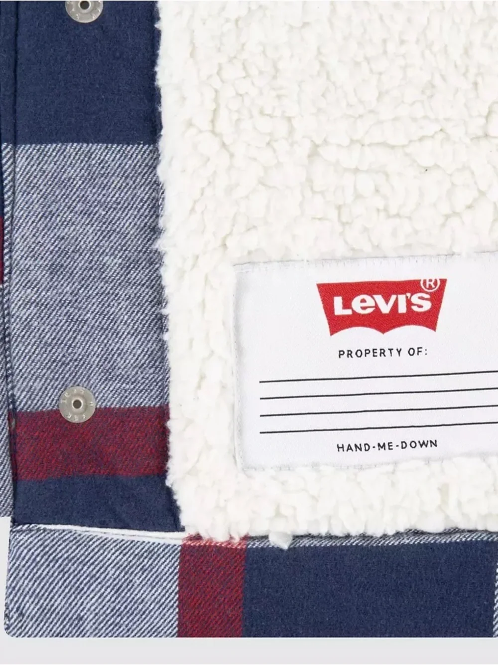 Levis Sherpa Lined Shacket Big Boys - Dress Blues and Grey